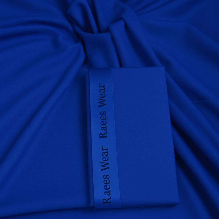 Raees Wear – Premium Unstitched Wash & Wear royal blue color for Men