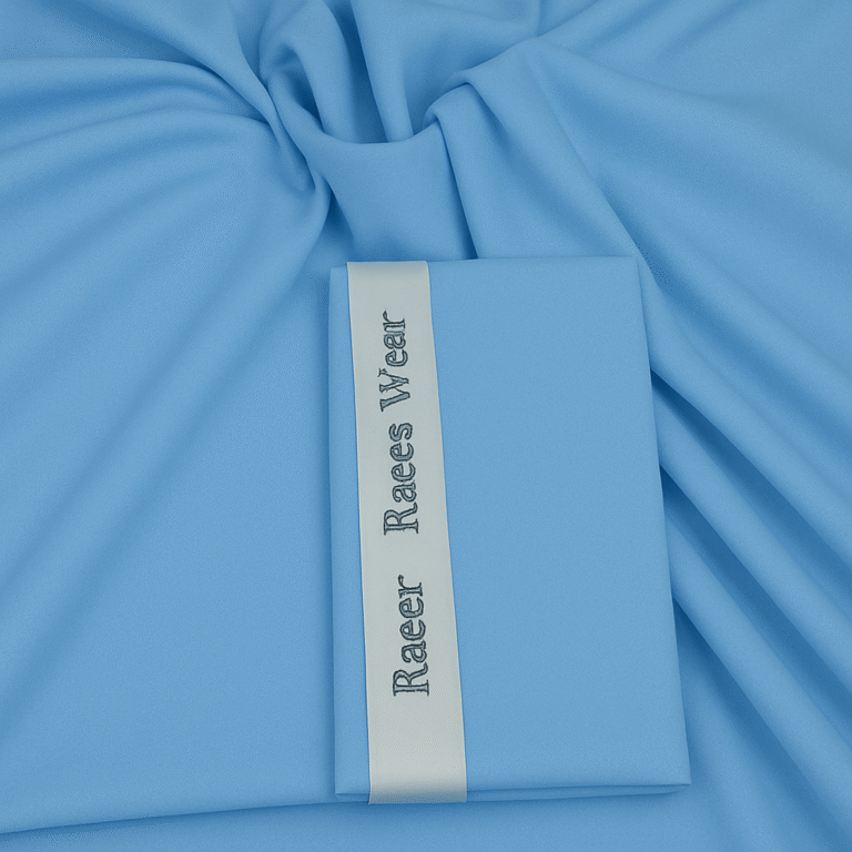 Raees Wear – Premium Unstitched Wash & Wear sky color for Men