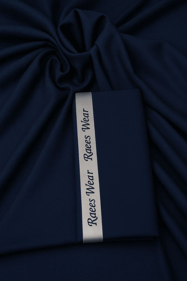 Raees Wear – Premium Unstitched Wash & Wear Navy blue color for Men